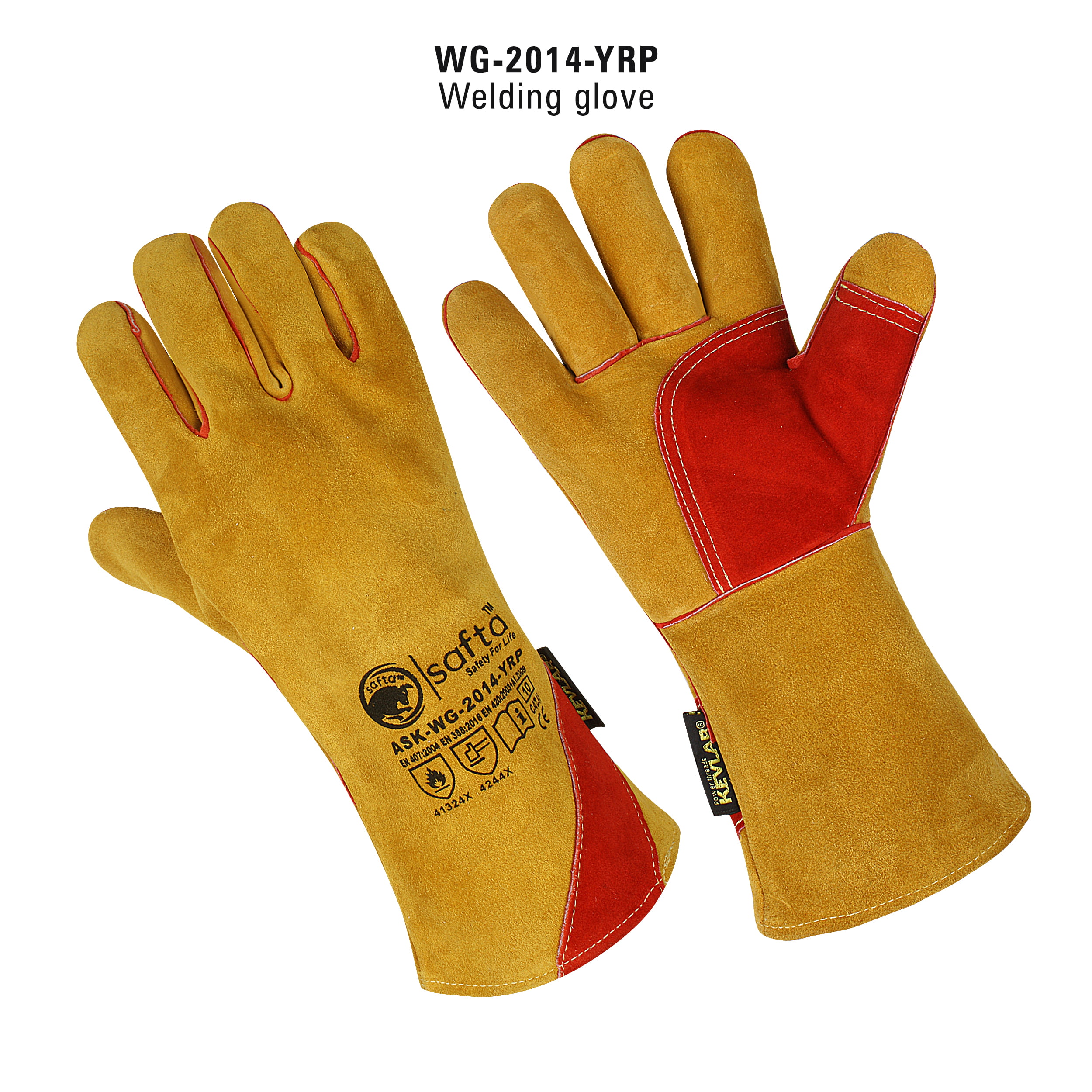 Welding Gloves | Heat Resistant | Kevlar® Stitched | Cow Split Leather ...